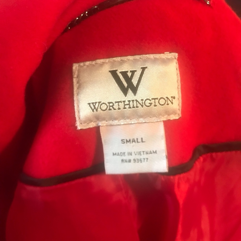 Worthington Red Trenchcoat size smalll - Picture 2 of 14